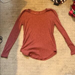 Maurices Maroon Long Sleeve Fitted Tee